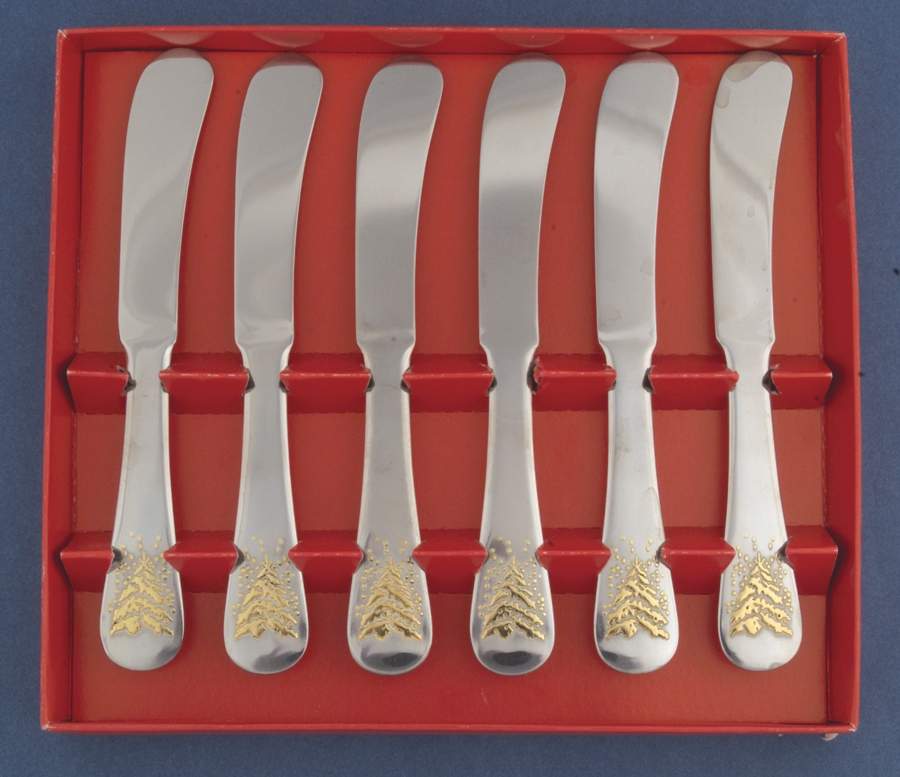 Golden Pine (Set of 6) Hors d'Oeuvre Knifes by Dansk-1