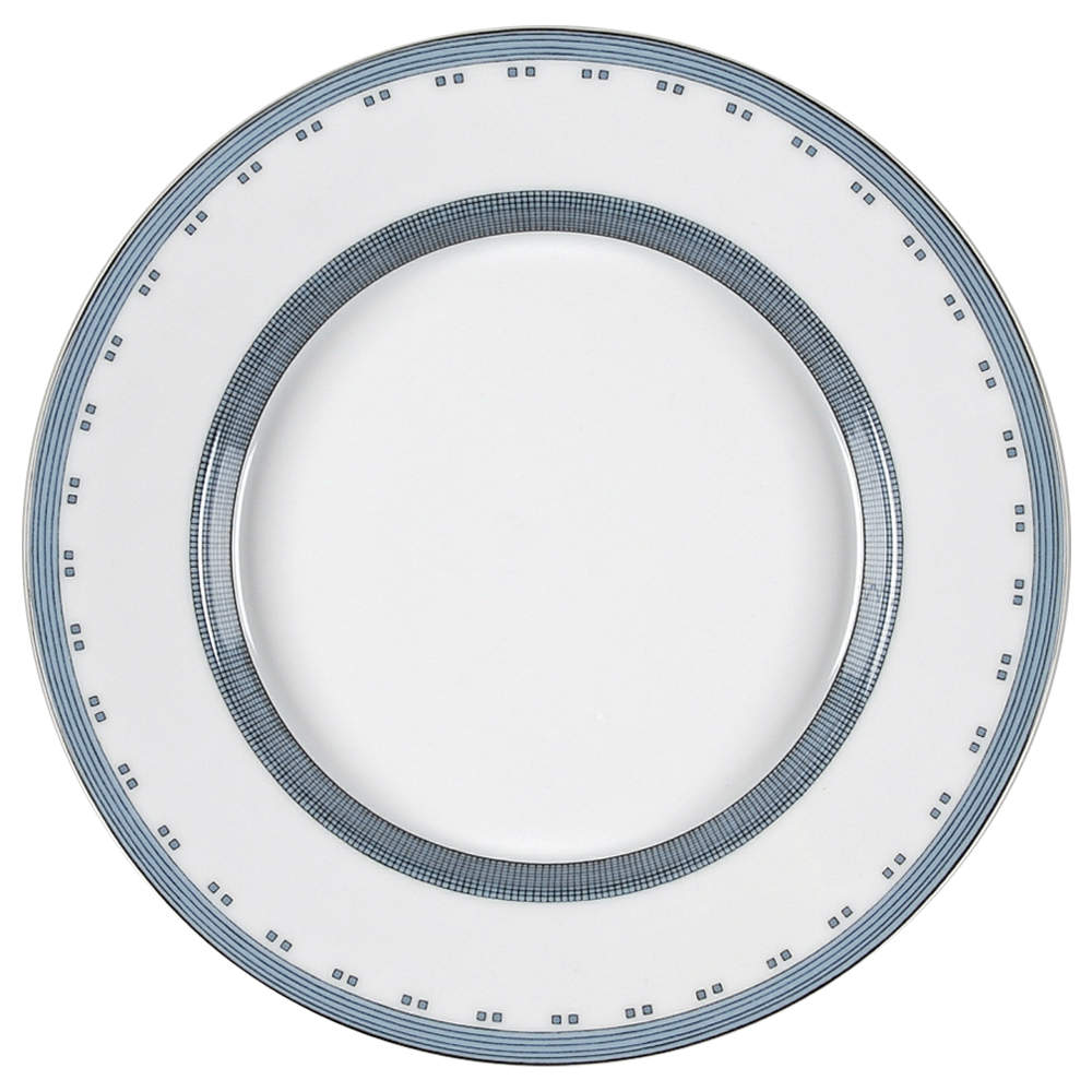 Gridworks Blue (Bands and Squares Rim) Bread & Butter Plate by Dansk-1