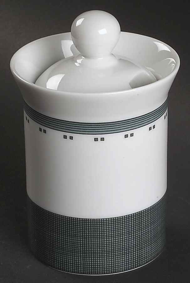 Gridworks Green Sugar Bowl & Lid by Dansk-1