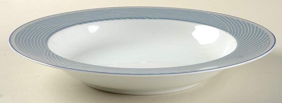 Jacquard Blue Large Rim Soup Bowl by Dansk-1