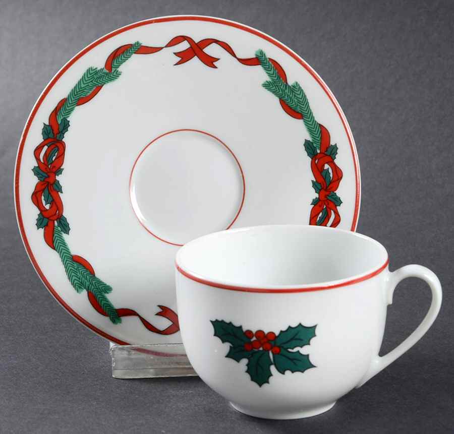 Jul Tidings Flat Demitasse Cup & Saucer Set by Dansk-1