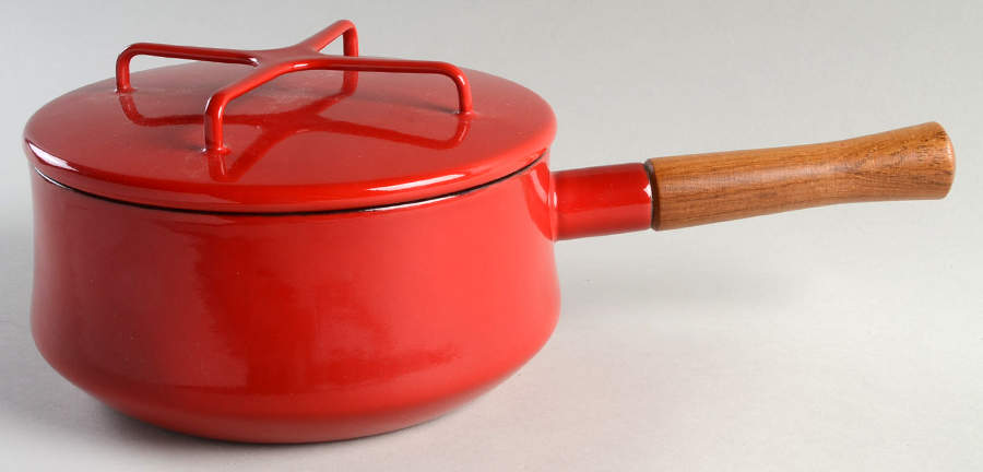 Kobenstyle Red (Older) 2 Quart Metal Covered Saucepan by Dansk-1
