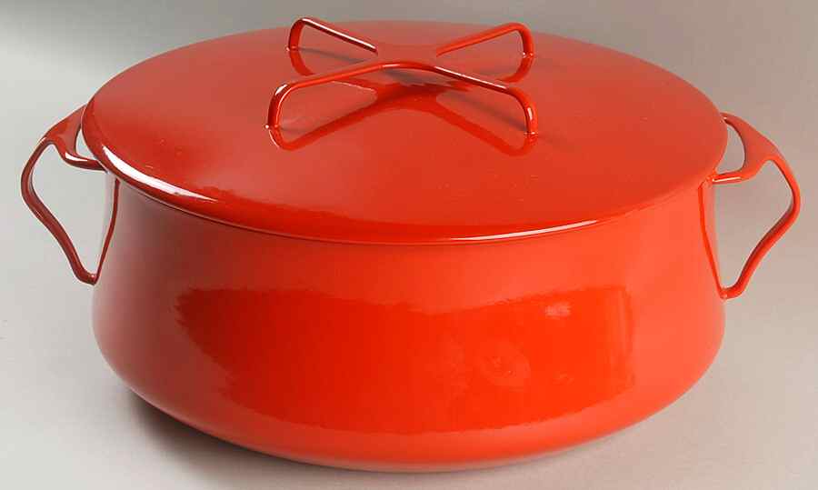 Kobenstyle Red (Older) 7 Quart Metal Covered Casserole by Dansk-1