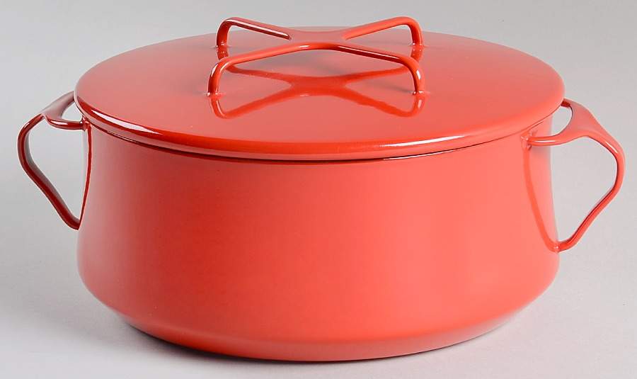 Kobenstyle Red (Older) 4 Quart Metal Covered Casserole by Dansk-1