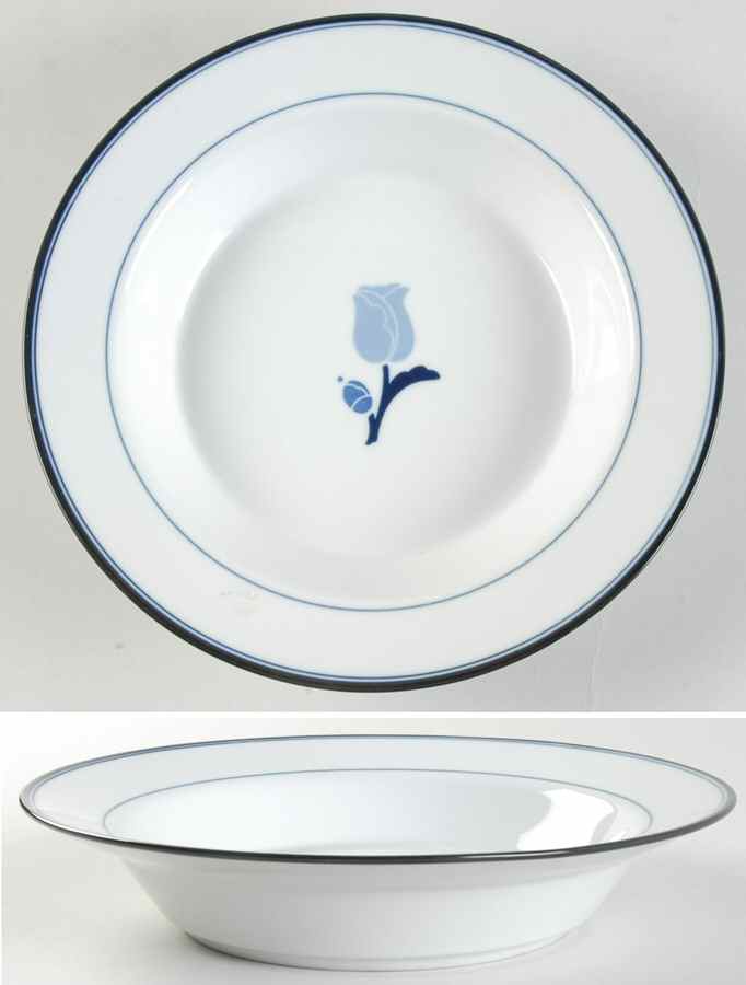 La Tulipe Blue Rim Soup Bowl by Dansk-1