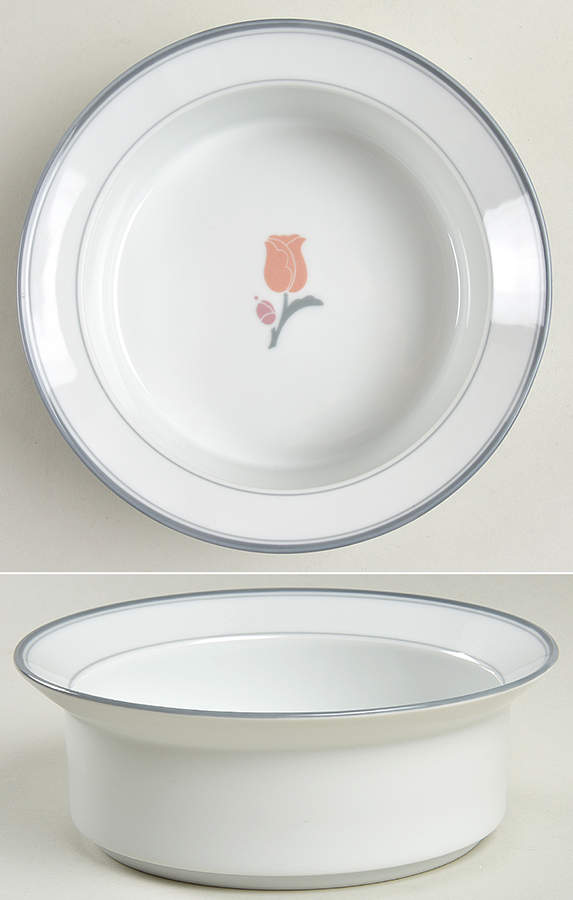 La Tulipe Grey Rim Cereal Bowl by Dansk-1