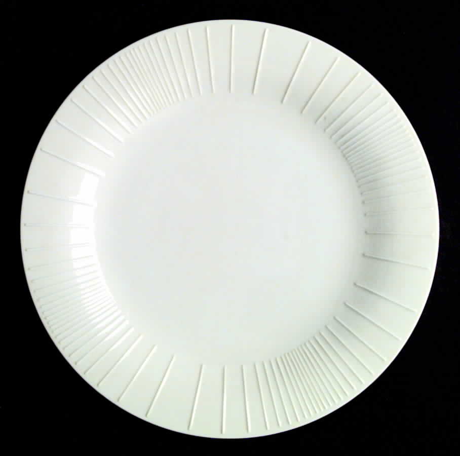 Linea White (Ribbed) Dinner Plate by Dansk-1