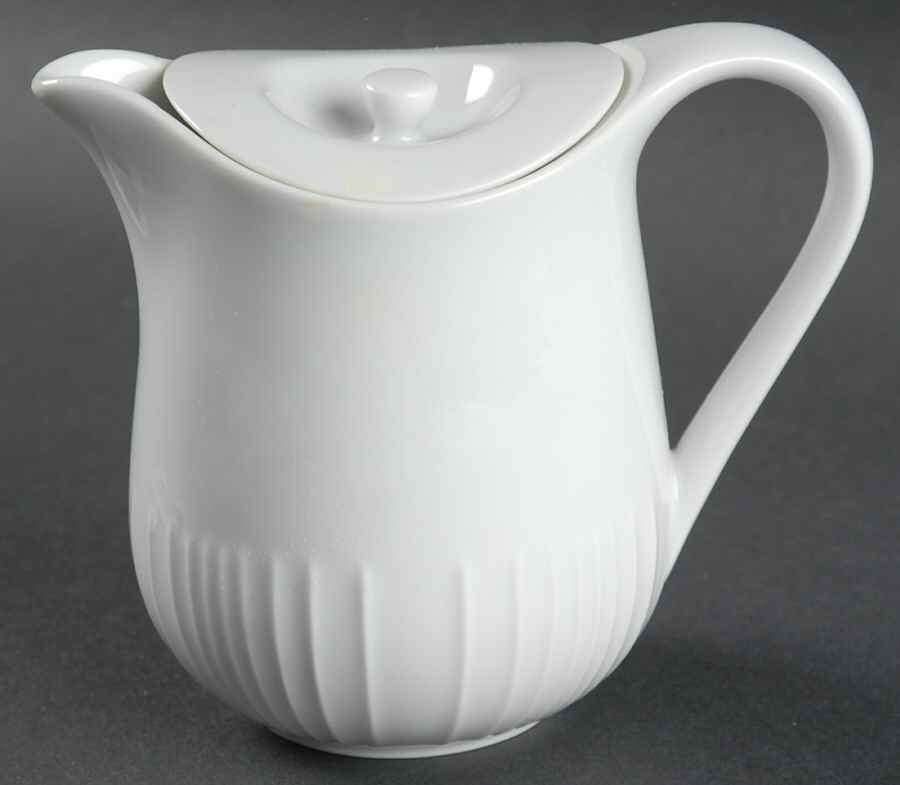 Linea White (Ribbed) Creamer & Lid by Dansk-1