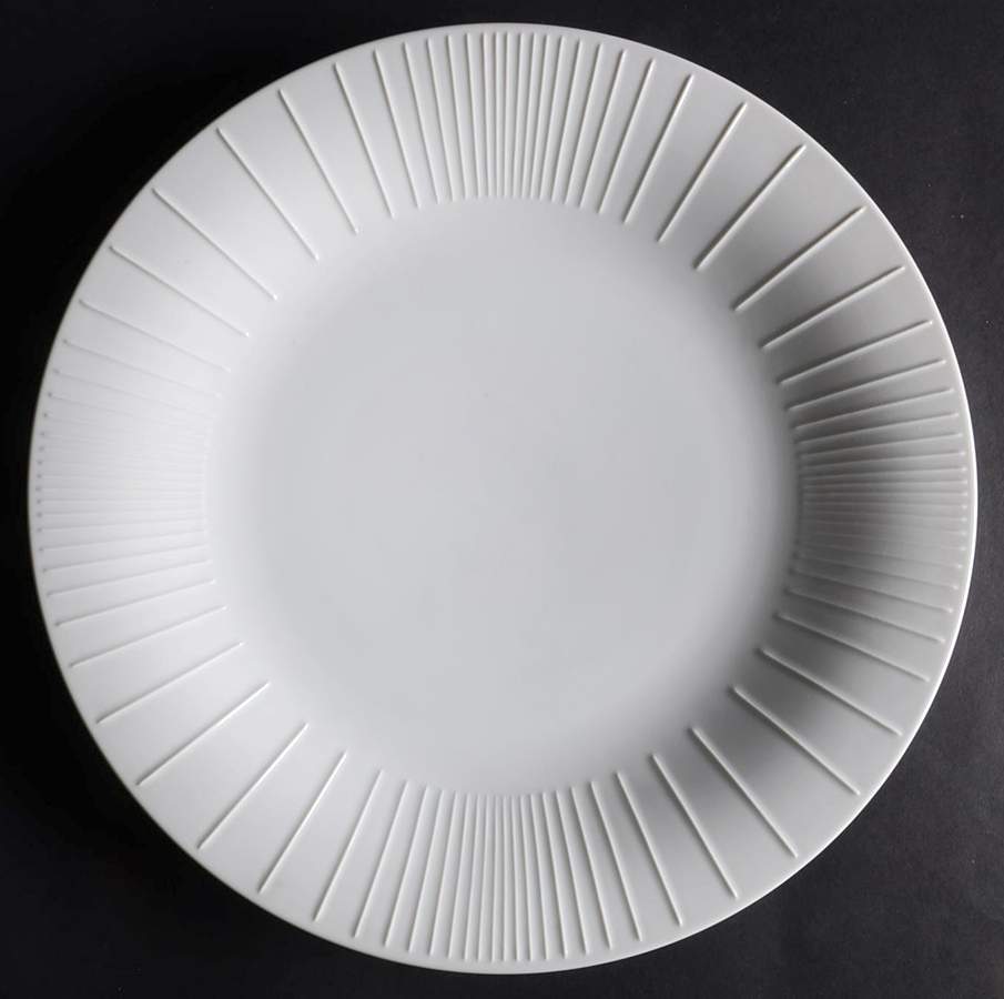 Linea White (Ribbed) 12" Chop Plate (Round Platter) by Dansk-1