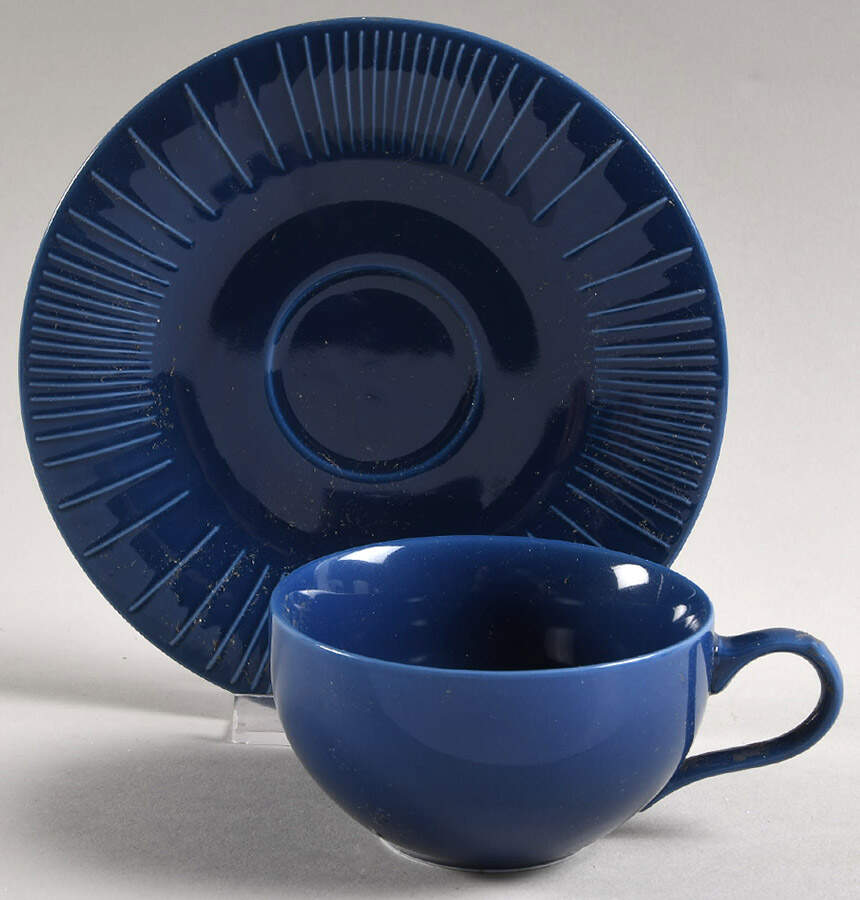 Linea Blue Flat Cup & Saucer Set by Dansk-1