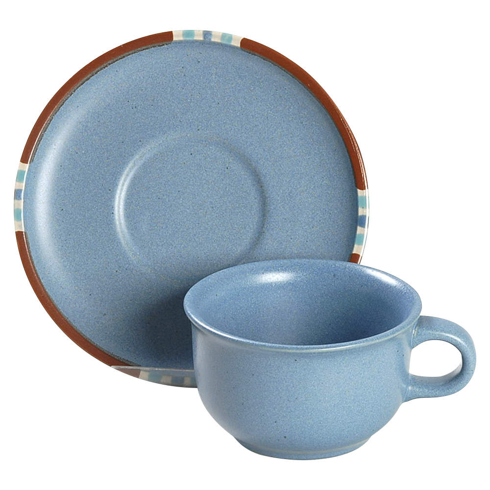 Mesa Sky Blue Flat Cup & Saucer Set by Dansk-1