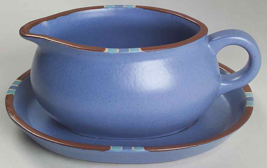 Mesa Sky Blue Gravy Boat & Underplate by Dansk-1