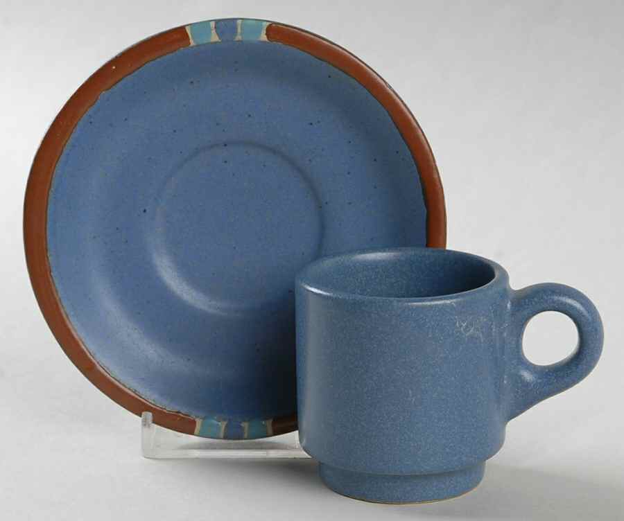Mesa Sky Blue Flat Demitasse Cup & Saucer Set by Dansk-1