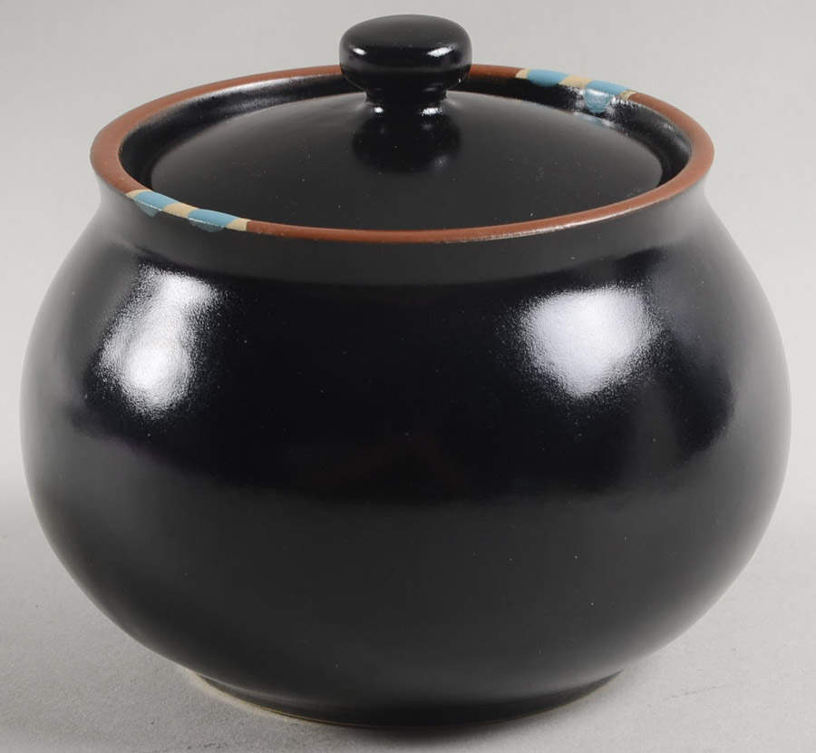 Mesa Black Sugar Bowl & Lid by Dansk-1