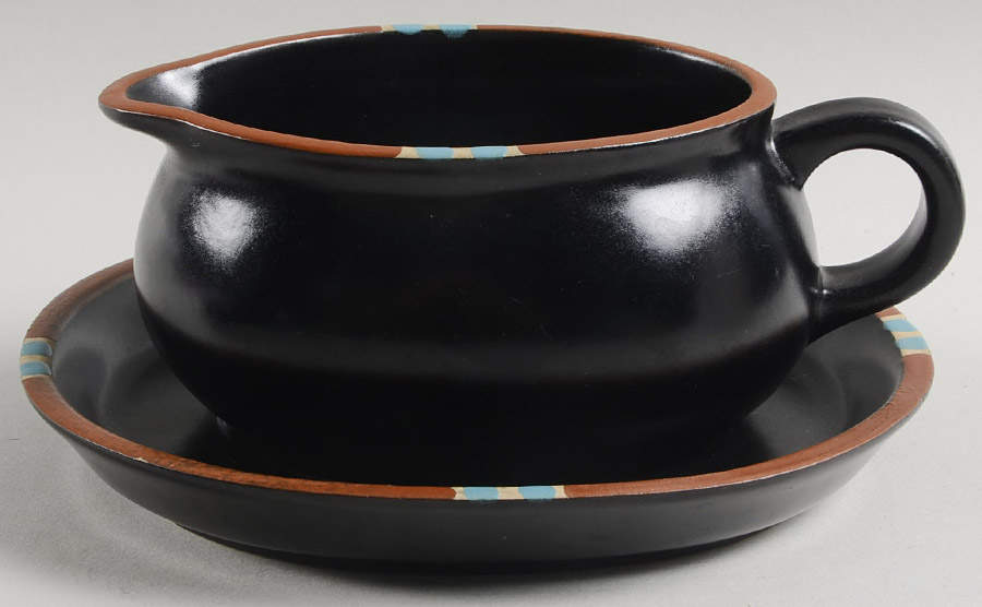 Mesa Black Gravy Boat & Underplate by Dansk-1