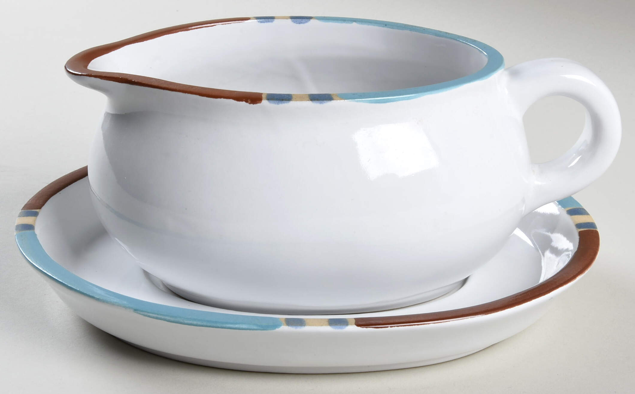Mesa White Sand (Made in Portugal) Gravy Boat & Underplate by Dansk-1