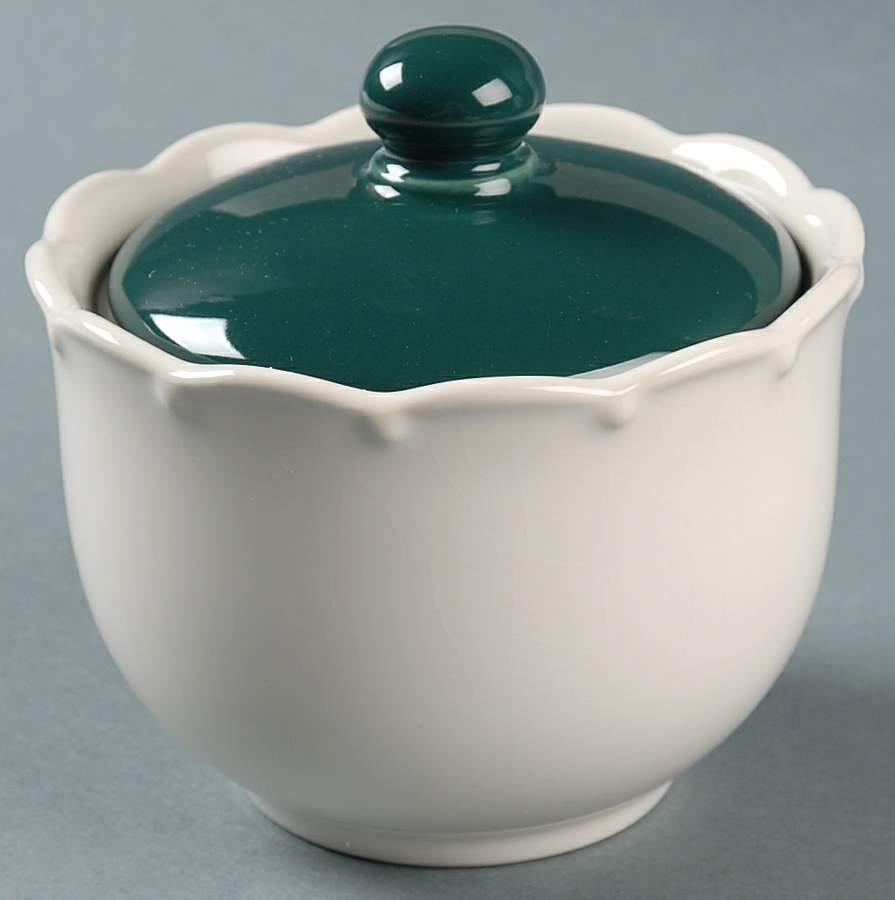 Miss Match Green Sugar Bowl & Lid by Dansk-1