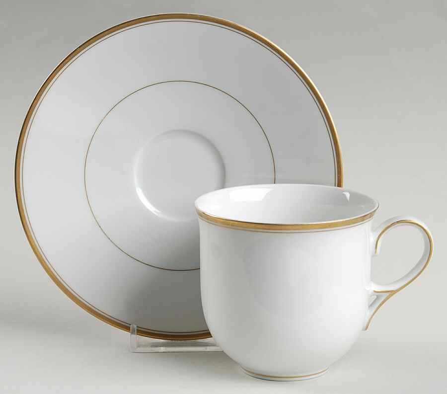 Monogram Gold Flat Cup & Saucer Set by Dansk-1
