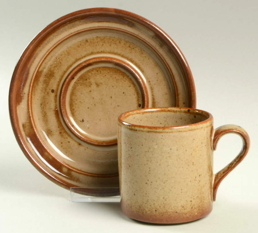 Nielstone Spice Tan Flat Cup & Saucer Set by Dansk-1