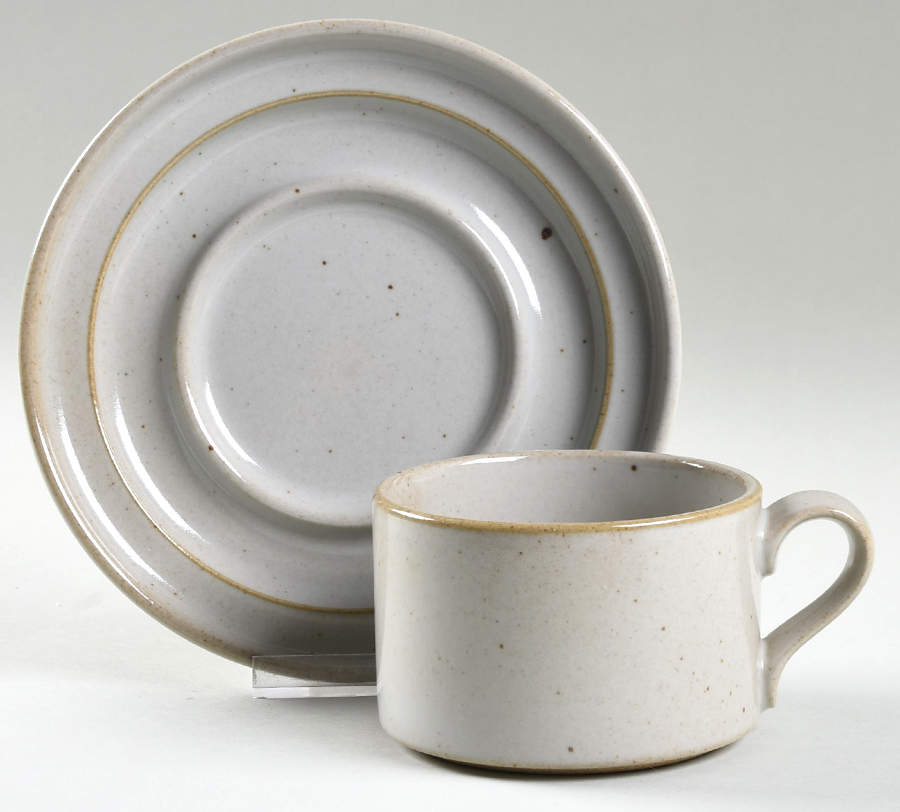 Nielstone Sugar Sand Flat Cup & Saucer Set by Dansk-1