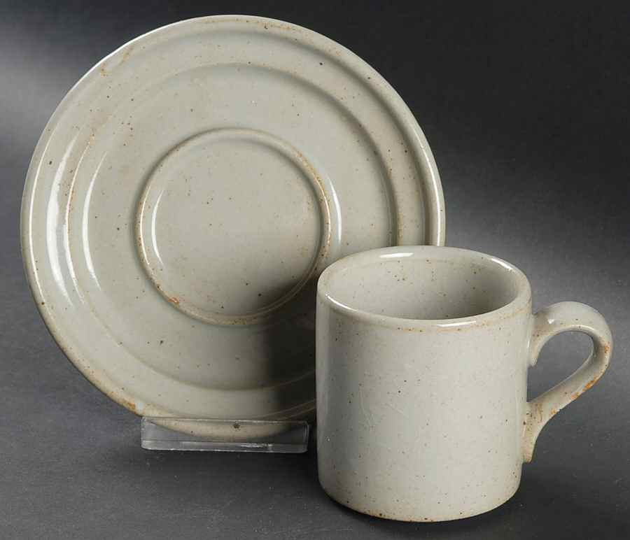 Nielstone Sugar Sand Flat Cup & Saucer Set by Dansk-1