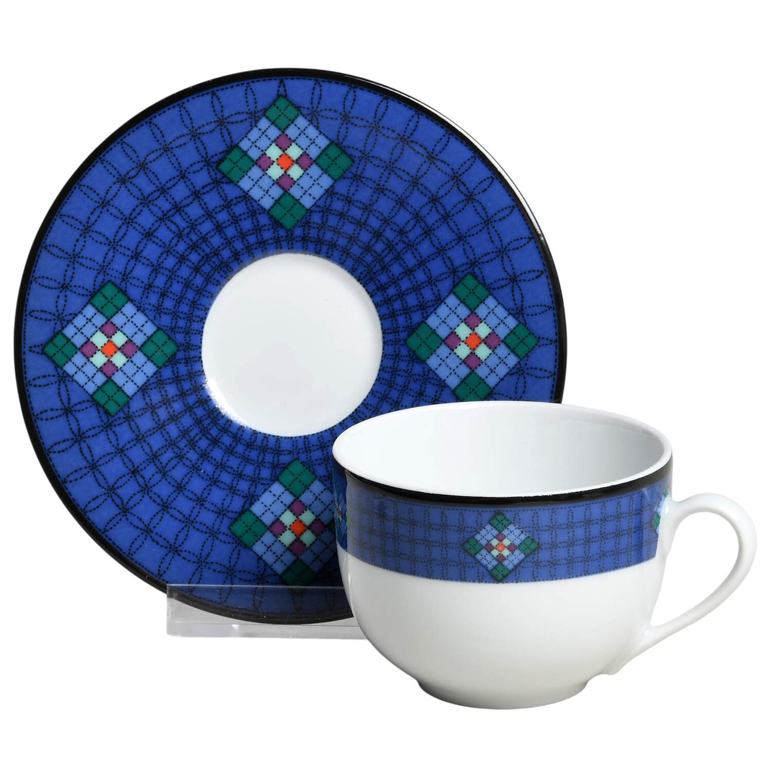 Nine Patch Flat Demitasse Cup & Saucer Set by Dansk-1