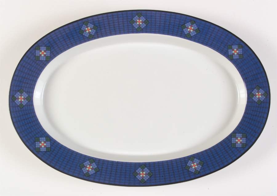Nine Patch 16" Oval Serving Platter by Dansk-1