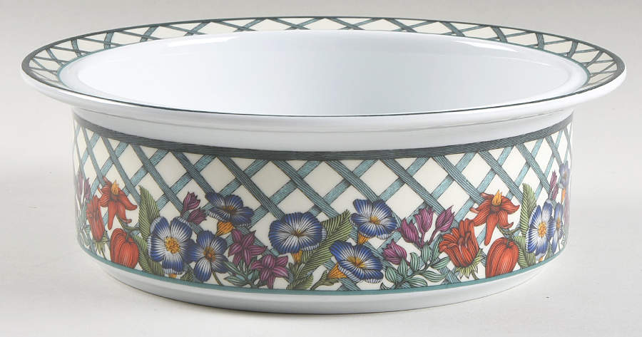 Nordic Garden-Lattice & Ribbon 9" Round Vegetable Bowl by Dansk-1
