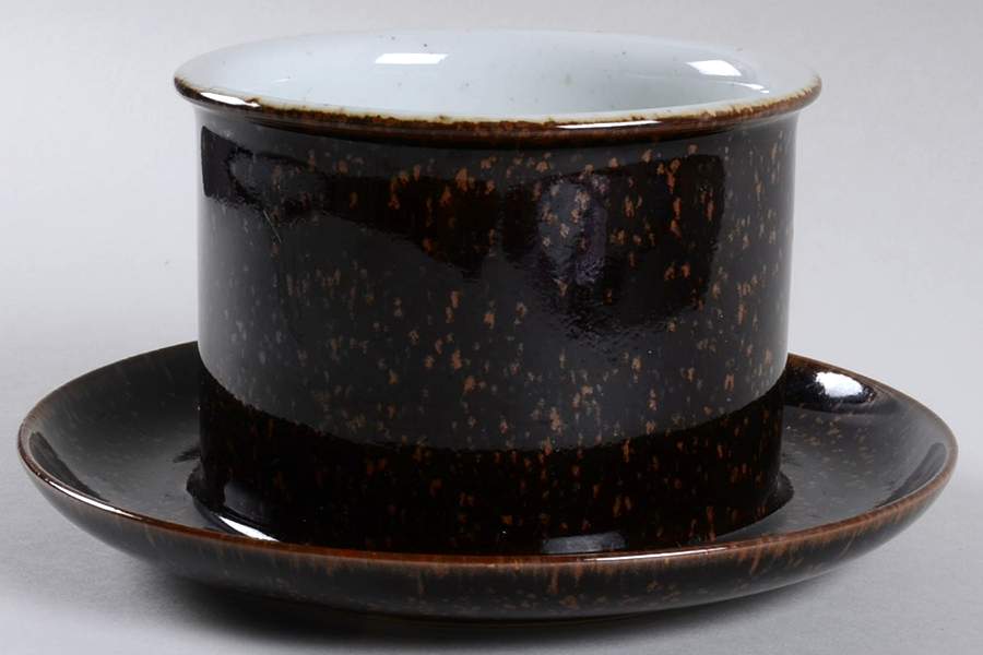 Rondo Brown Gravy Boat with Attached Underplate by Dansk-1