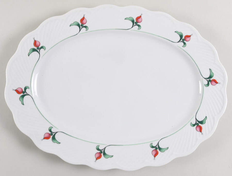 Rosebud 15" Oval Serving Platter by Dansk-1