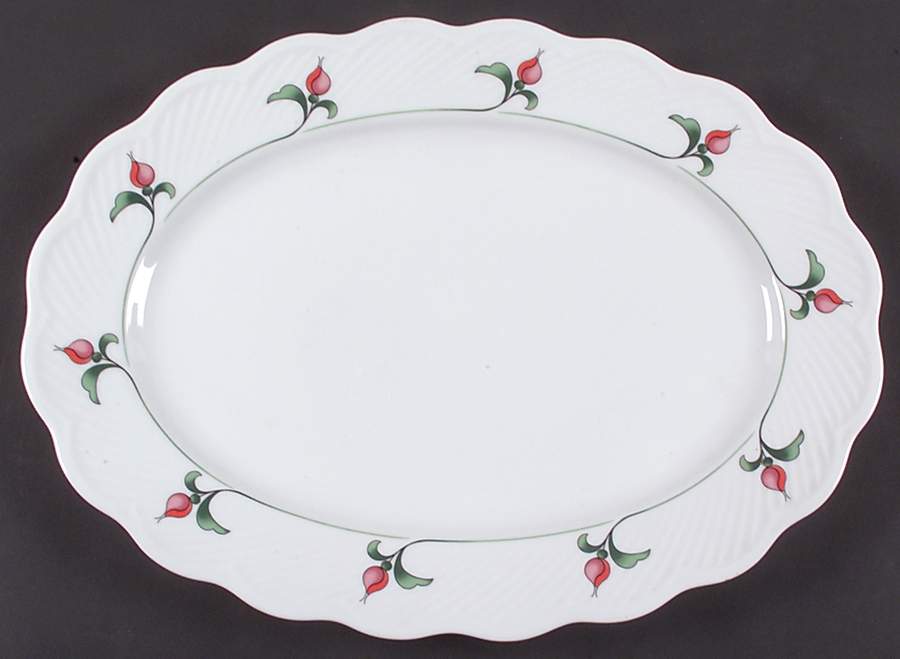 Rosebud 15" Oval Serving Platter by Dansk-1