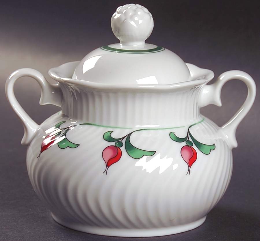 Rosebud Sugar Bowl & Lid by Dansk-1