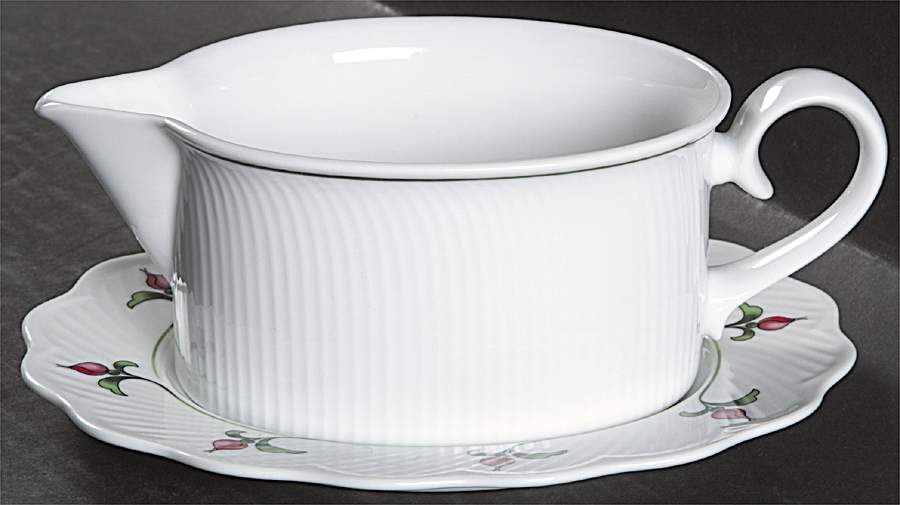 Rosebud Gravy Boat & Underplate by Dansk-1