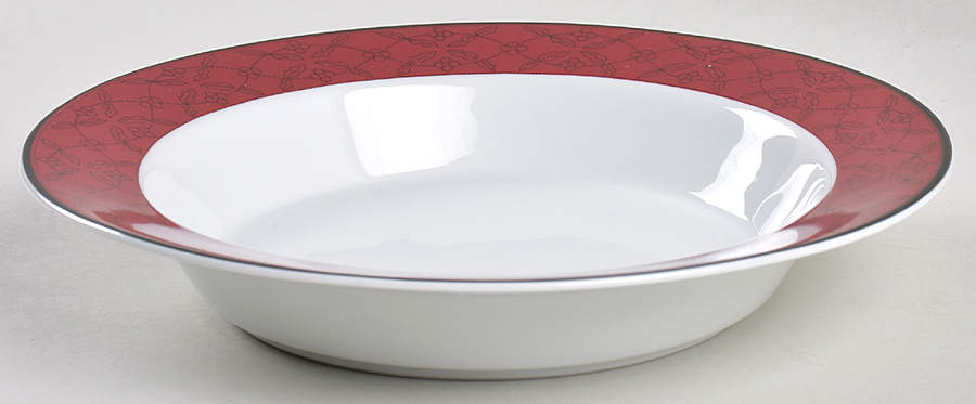 Ruby Flowers Rim Soup Bowl by Dansk-1