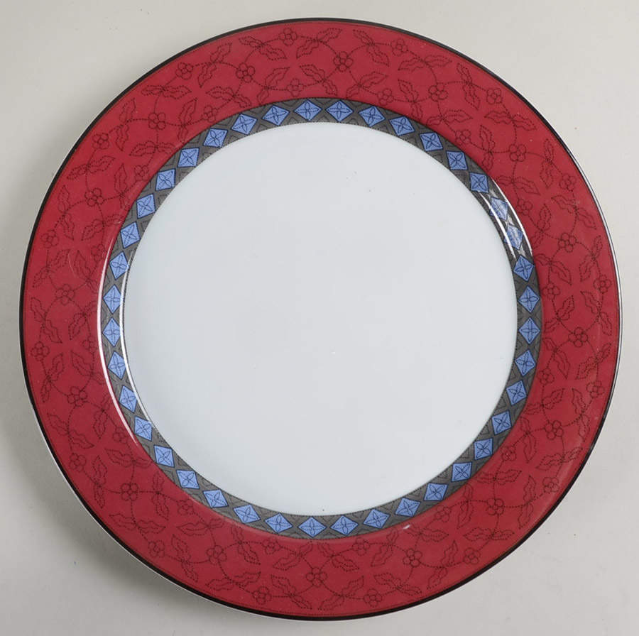 Ruby Flowers Dinner Plate by Dansk-1