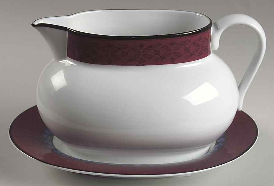 Ruby Flowers Gravy Boat & Underplate by Dansk-1