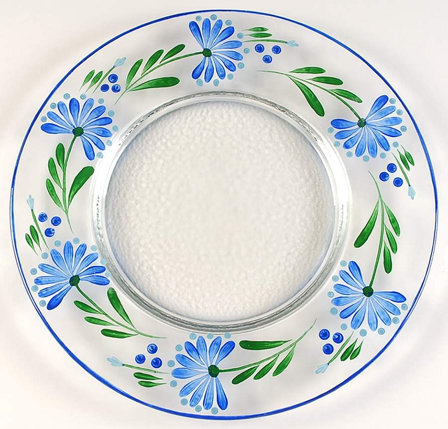Sage Song 13" Round Glass Plate by Dansk-1