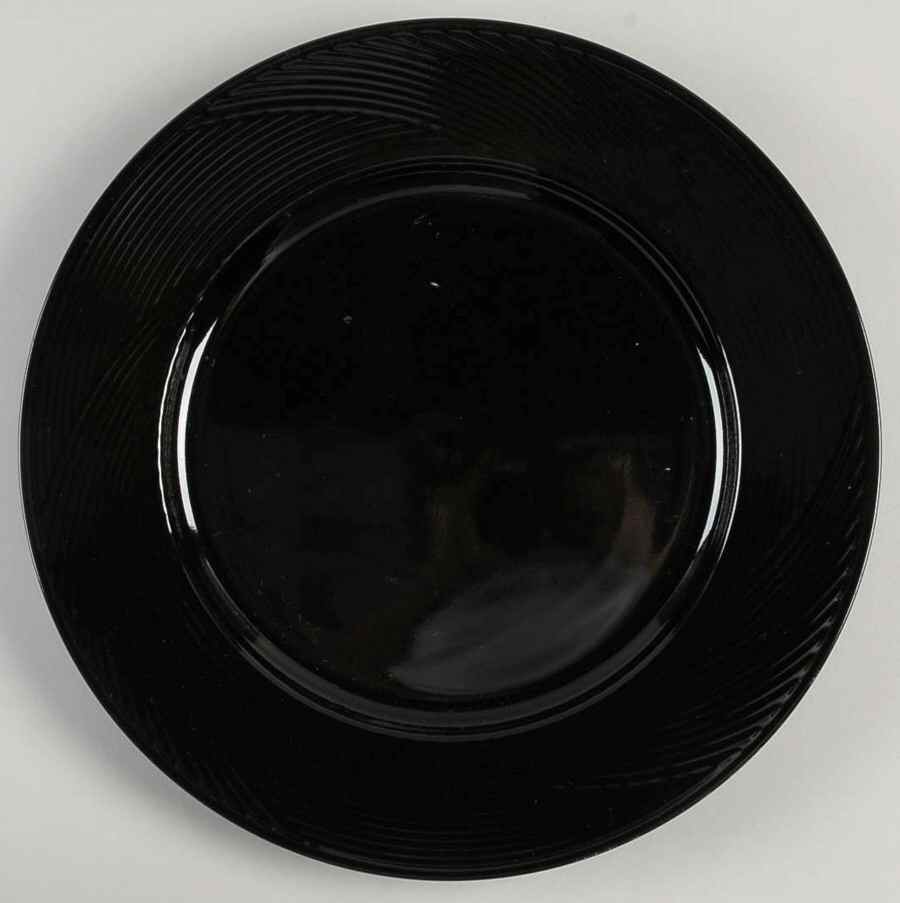 Tapestries Midnight Black 12" Chop Plate (Round Platter) by Dansk-1