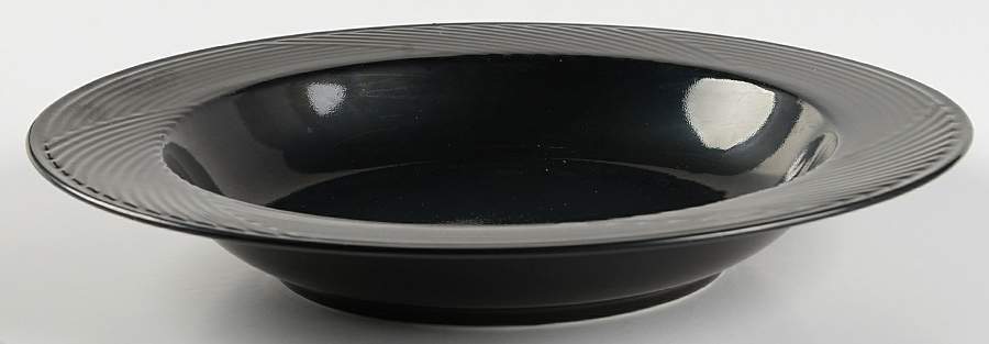 Tapestries Midnight Black Large Rim Soup Bowl by Dansk-1