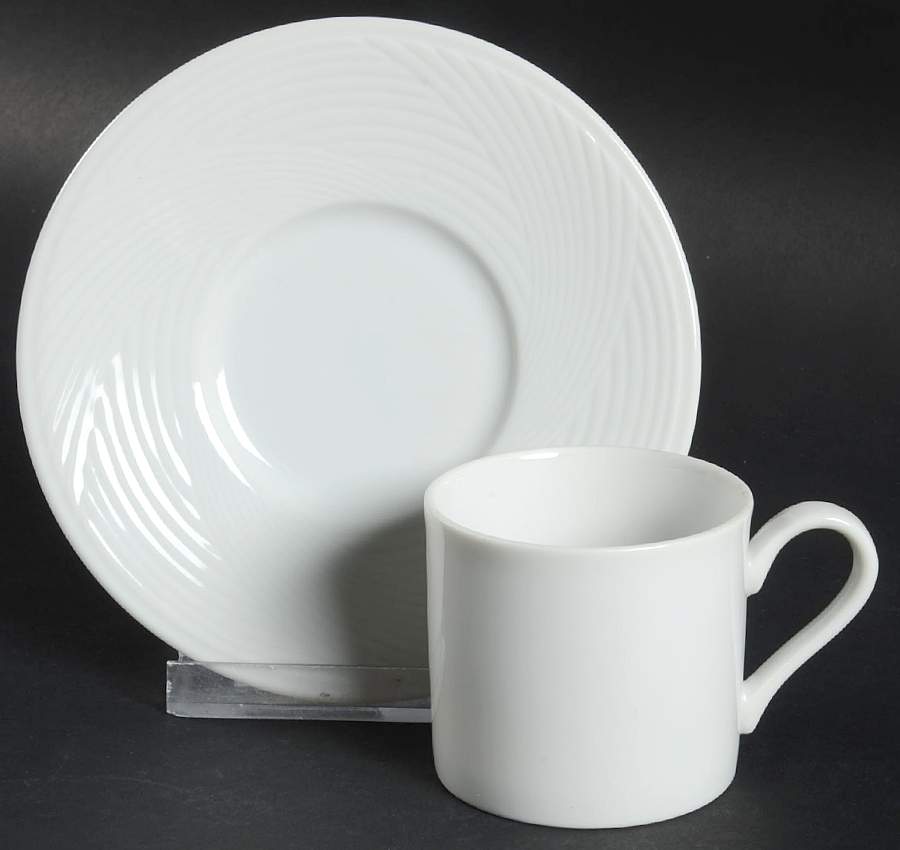 Tapestries Winter White Flat Demitasse Cup & Saucer Set by Dansk-1