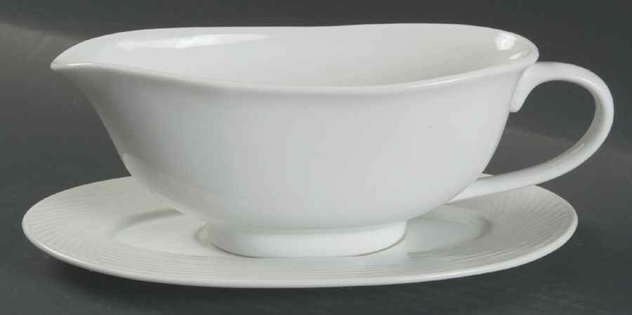 Tapestries Winter White Gravy Boat & Underplate by Dansk-1