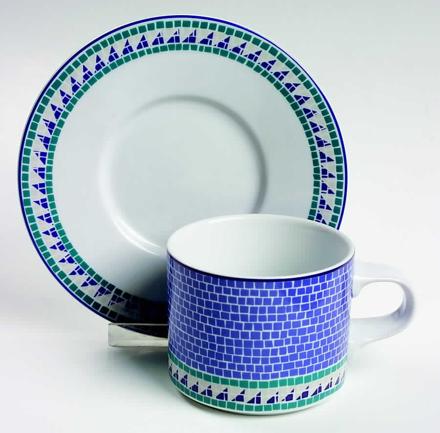 Tiles Flat Cup & Saucer Set by Dansk-1