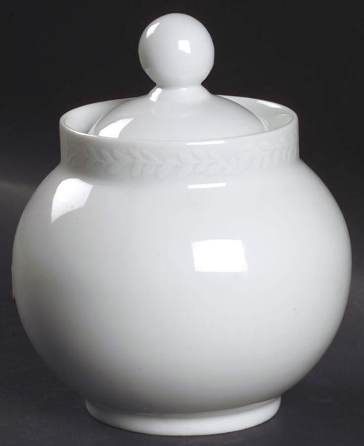 Trellis White Sugar Bowl & Lid by Dansk-1