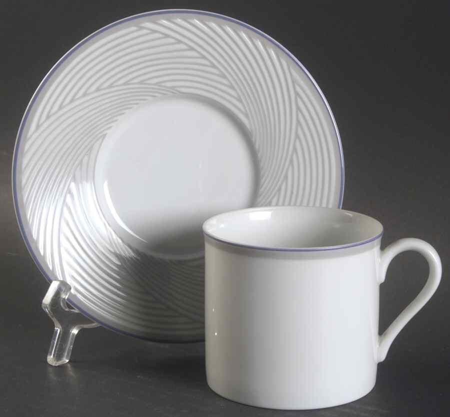 Twill Blue Flat Cup & Saucer Set by Dansk-1