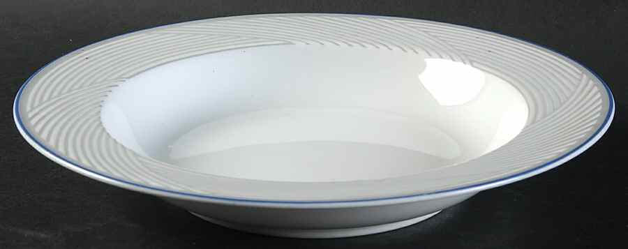 Twill Blue Large Rim Soup Bowl by Dansk-1