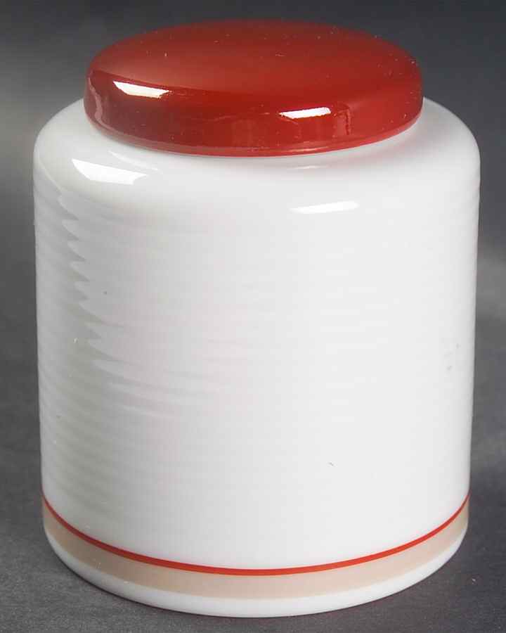 Twill Red Sugar Bowl & Lid by Dansk-1