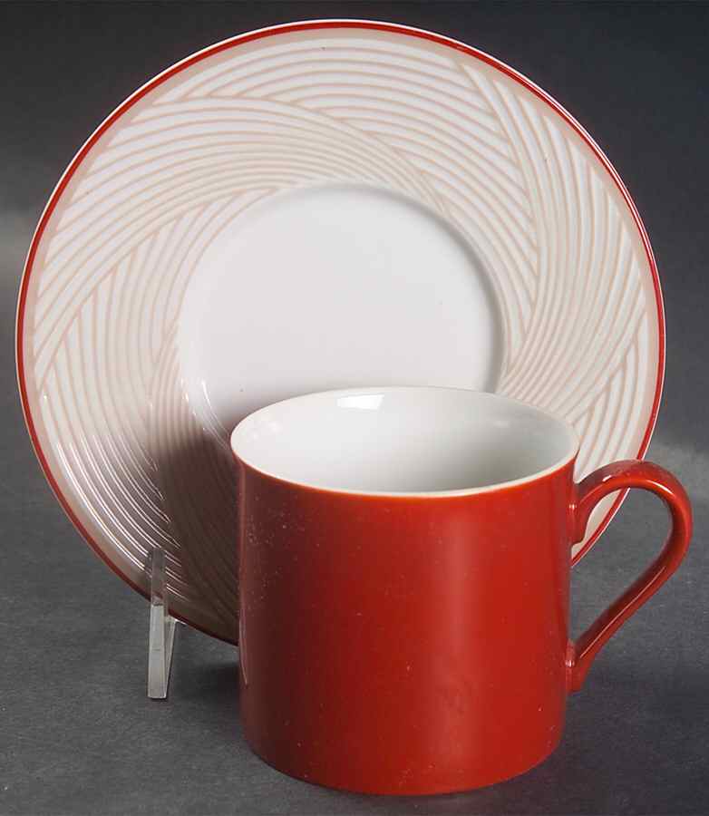 Twill Red Flat Cup & Saucer Set by Dansk-1