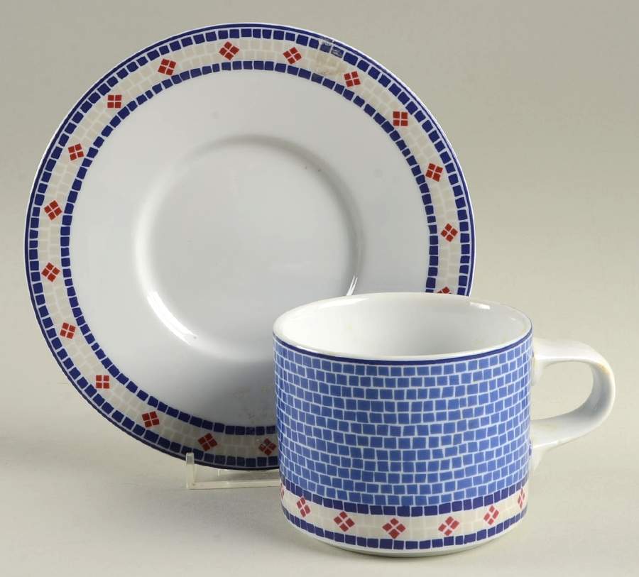 Waves Flat Cup & Saucer Set by Dansk-1