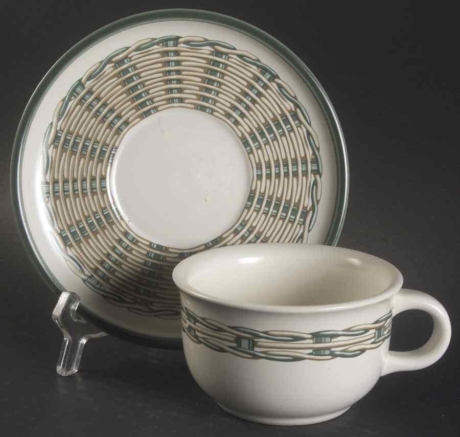 Wicker Flat Cup & Saucer Set by Dansk-1