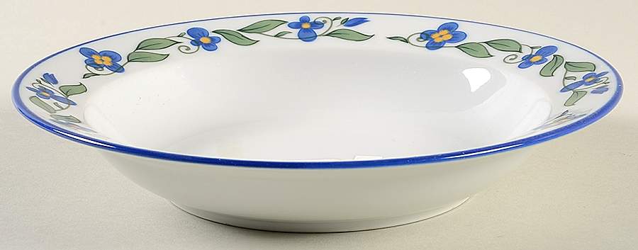 Wild Flowers Blue Rim Soup Bowl by Dansk-1